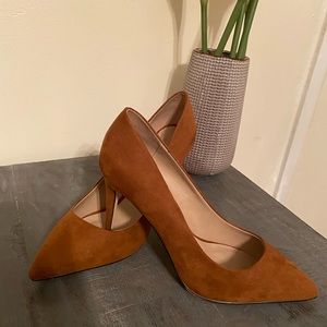 Women’s Mix No. 6 faux suede cognac heel Sz11
